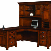 Bridgefort Mission Corner Desk With Hutch - 76"W