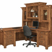 Manitoba Corner and Return Desk with Hutch 79"