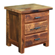 Farmhouse 3 Drawer Nightstand