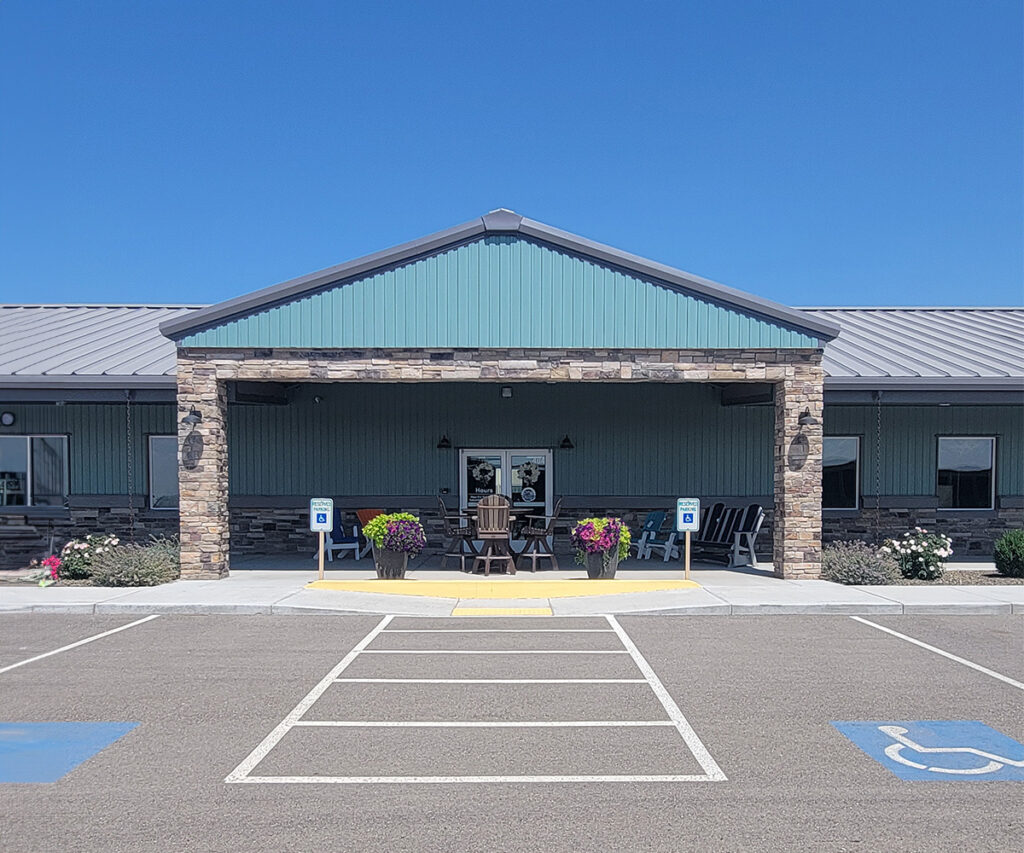 Amish furniture store in Jerome, Idaho—Sawtooth Furniture entrance.