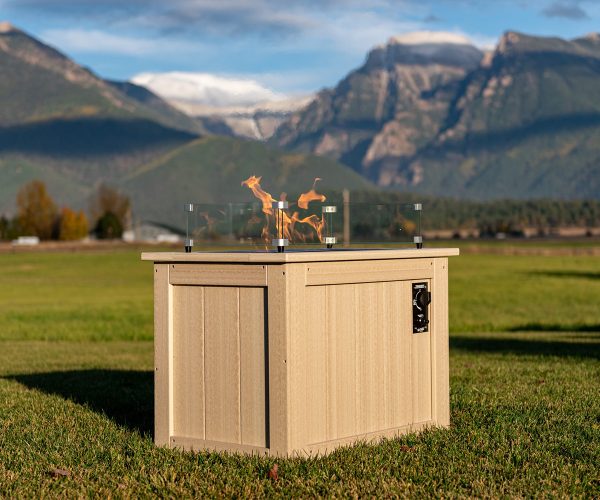 Fire Pit with Glass Wind Guard