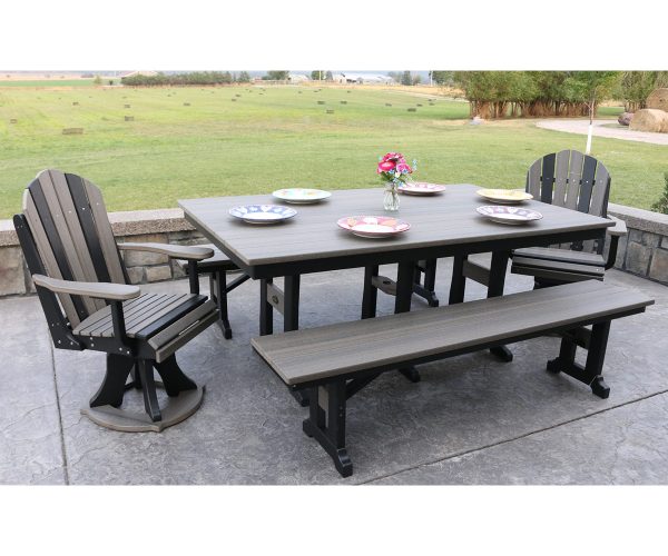 Dining Height Dining Table with Swivel Chair and Bench