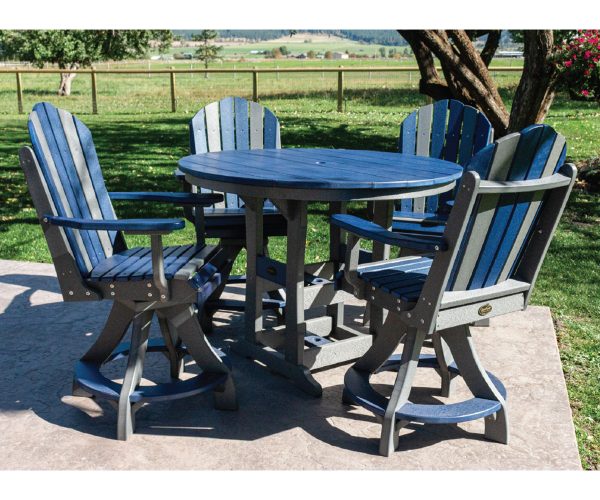 Round Counter Height Dining Table with Swivel Chair
