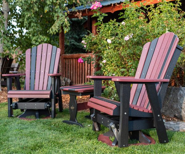 Adirondack Swivel Glider 2' Set with End Table