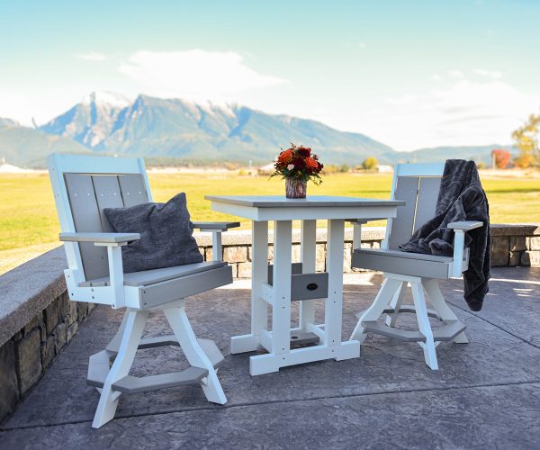 Square Counter Height Dining Table Set with Swivel Chair