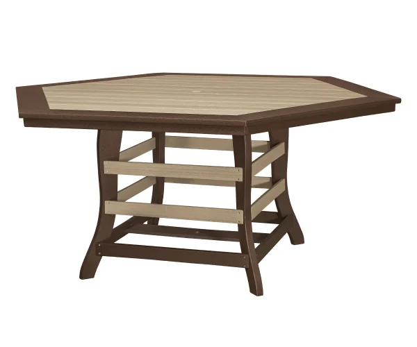 72" Hexagon Table With Border - Counter Height