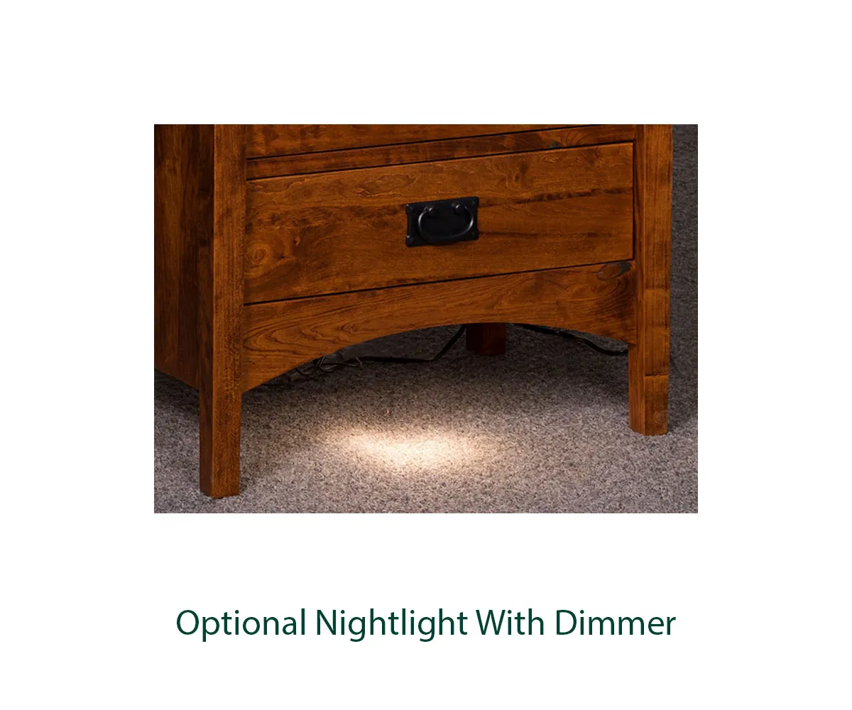 Arts & Crafts 1 Drawer Nightstand With Doors - Image 3